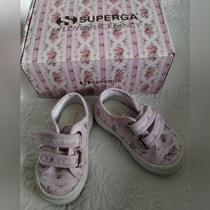 LoveShackFancy Kids Pink Floral Sneakers 6.5